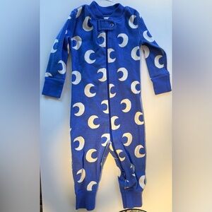 Hanna Andersson Blue and White Moon Kids Footie